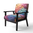 thumbnail image 3 of Designart "Radiant Spectrum Opt Art painting I" Multi-Color Abstract Upholstered Accent Chair - Modern Arm Chair For Bedroom, 3 of 7