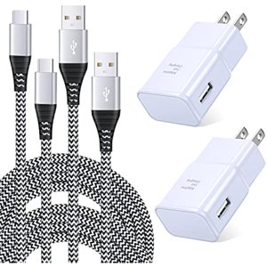 can USB Fast Charger Block with Type C Charger Cable 6Ft 2 Pack Fast Charging Block Android Phone Charger Power Adapter Compatible Samsung