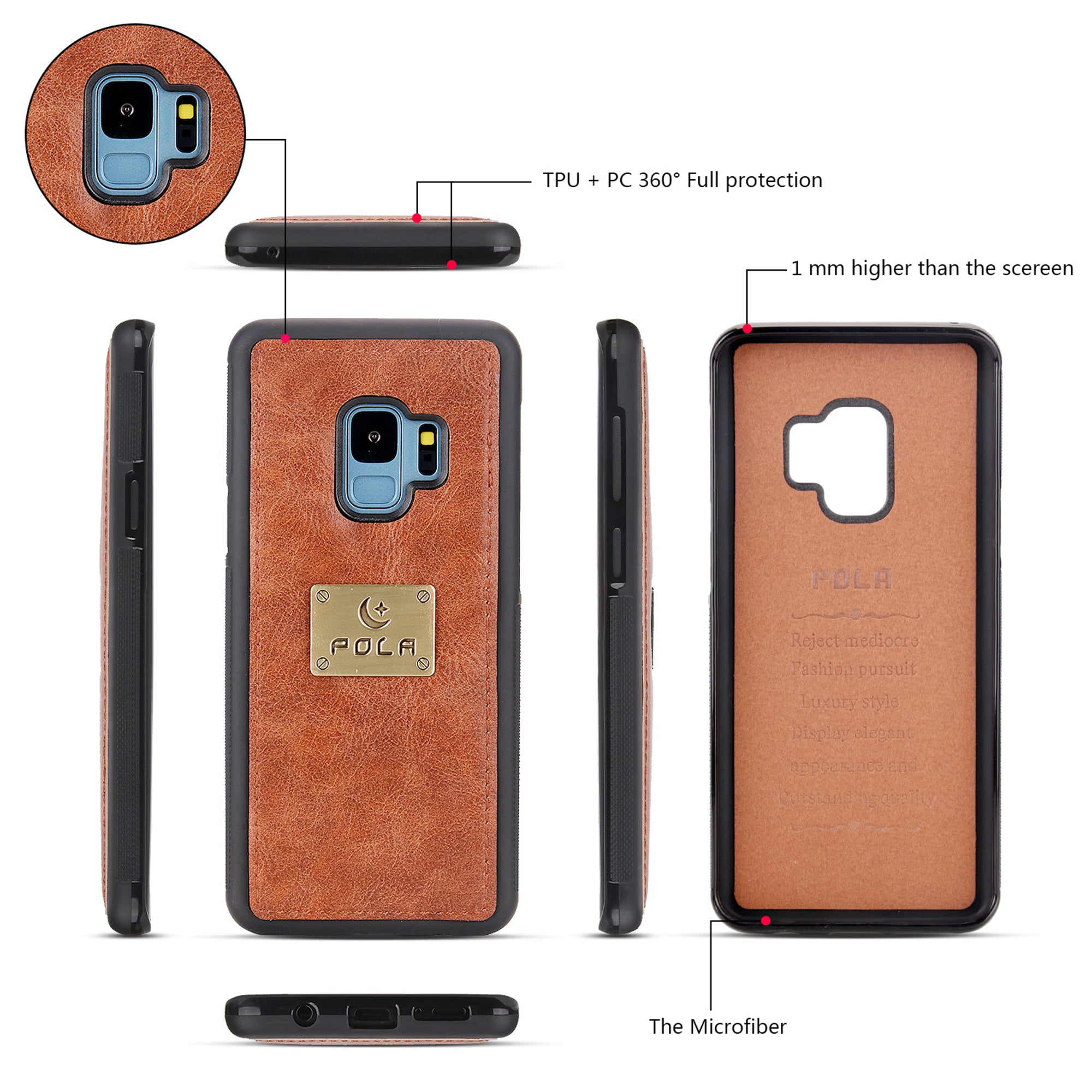 Galaxy S9 Wallet Detachable Case, Dteck [wrist band][14 Card Slots] Zipper Purse Phone Case Multi-functional Folio Flip PU Leather Removable Magnetic Back Cover For Samsung Galaxy S9,Brown