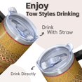 thumbnail image 4 of 20oz elephant Stainless Steel Tumbler with Handle and Straw Insulated Travel Water Bottle with Lid and Straw Easy to Clean Design Gift for elephant Lovers Women Men, 4 of 6