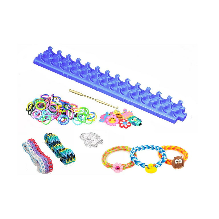 DIY Loom Band Bracelet Making Kit - 600 Rubber Bands, 25 S Hooks + 6 Decals