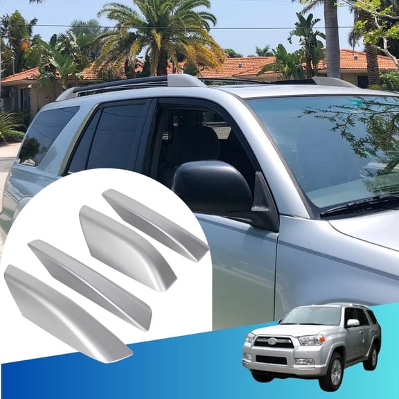 ONEPI Silver Roof Side Rails End Caps Kit for Toyota 4Runner 2003 2004 2005 2006 2007 2008 2009 Models, 4PCS