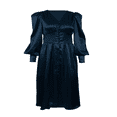 thumbnail image 4 of Robe Longue Formelle en Satin pour Femme à Manches Longues Bouffantes, Décolleté en V Profond, Taille Empire, Robe de Soirée, Robe de Cocktail, Rouge Vin, TG, 4 of 8