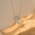 thumbnail image 3 of Dainty Lollipop Pendant Necklace 925 Sterling Silver CZ Crystal Sugar Bow Knot Sweet Candy Choker Necklaces Chain Link Cute Jewelry Gifts for Mother's Day Halloween with Gift Box, 3 of 5