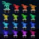 thumbnail image 2 of Luz nocturna de dinosaurio, lámpara de dinosaurio 3D, regalos con 16 cambios de color y control remoto, regalos para niños de 3 4 5 6 años en adelante, lámpara de noche (4 piezas), 2 of 5