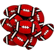 Lashicorn Football Red Threads Silicone Focal Bead 12 Pack Sports Team for Freshie Hangers Beaded Pens 1.2 Wholesale Bulk Keychain Brushes