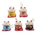 thumbnail image 6 of Greenadscape 5Pcs Chinese Cat Figure Ceramic Cat For Home And Car Decoration Lovers, 6 of 8