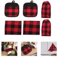 thumbnail image 2 of Shisuyan Heat Insulation Gloves Oven Mitts Red Polyester Cotton 6-Pcs, 2 of 9