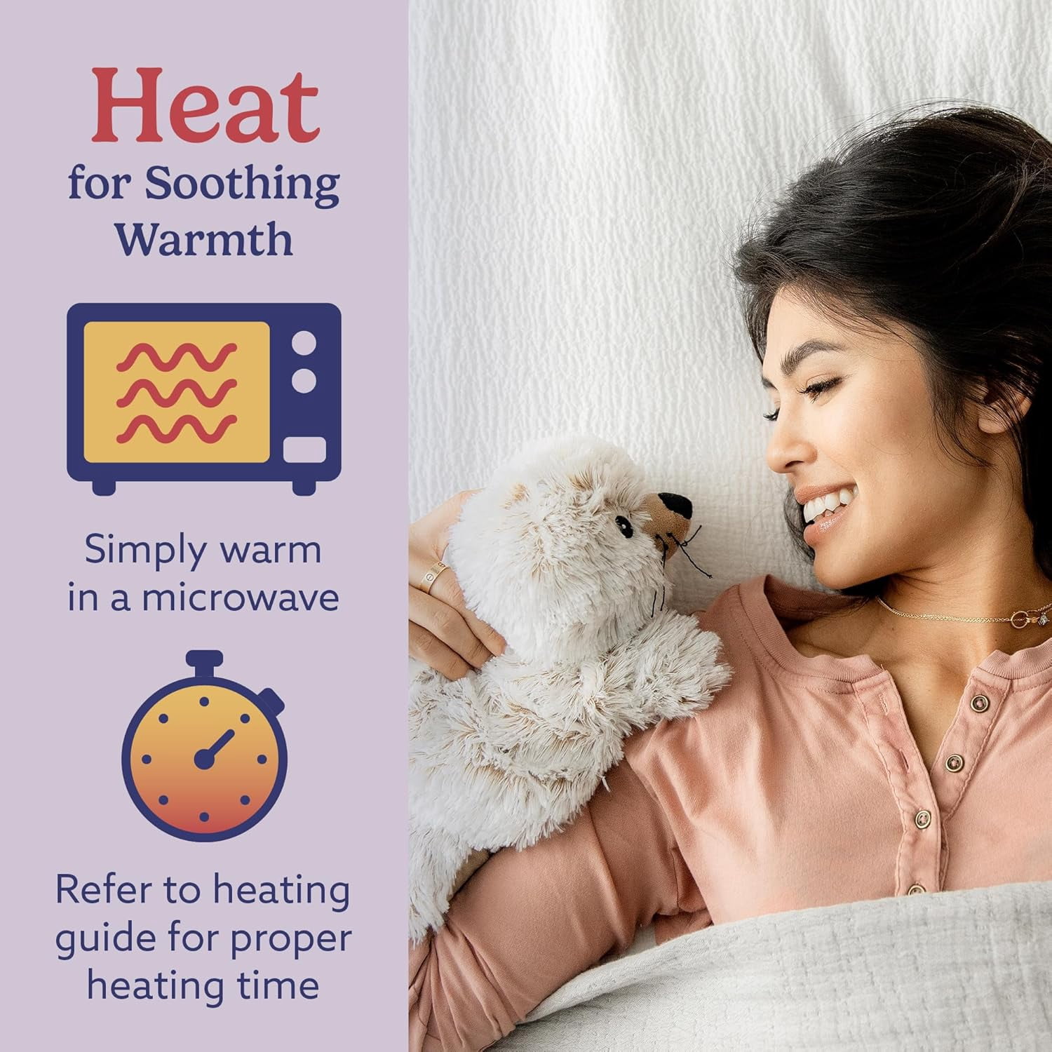 warmies 13” Seal Stuffed Animal, Microwavable Heated Plushies and Weighted Soft Plush Toys