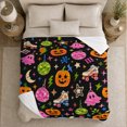 thumbnail image 5 of Spooky Fun Retro Roller Disco Halloween, Festive Halloween Scene, Warm Flannel Blanket for Living Room and Family Room, Art Lovers Halloween Gift, Festive Home Decor, 5 of 9