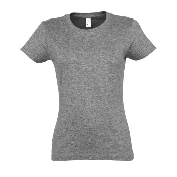 SOLS - Camiseta de manga corta Imperial para mujer (Gris Jaspeado)