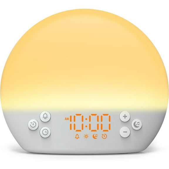 Sunrise Alarm Clock for Heavy Sleepers Adults,Digital Alarm Clocks Bedside Dimmable Night Light,White Noise Sound Machine 30 Soothing Sounds, Wake Up Light Alarm Clocks for Bedrooms,Ideal for Gift