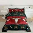 thumbnail image 2 of jejeloiu Bull Skull Bedding Comforter Set,Boho Exotic Style Twin Comforter Sets,Abstract Aztec Geometric Bedding Set For Men Women,Ultra Soft Home Decor Reversible,2-Piece, 2 of 8