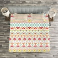 thumbnail image 3 of Ambesonne Tribal Quilted Bedspread Set 3 Pcs, Native Style Aztec Art, King Size, Yellow Pink Aqua, 3 of 3