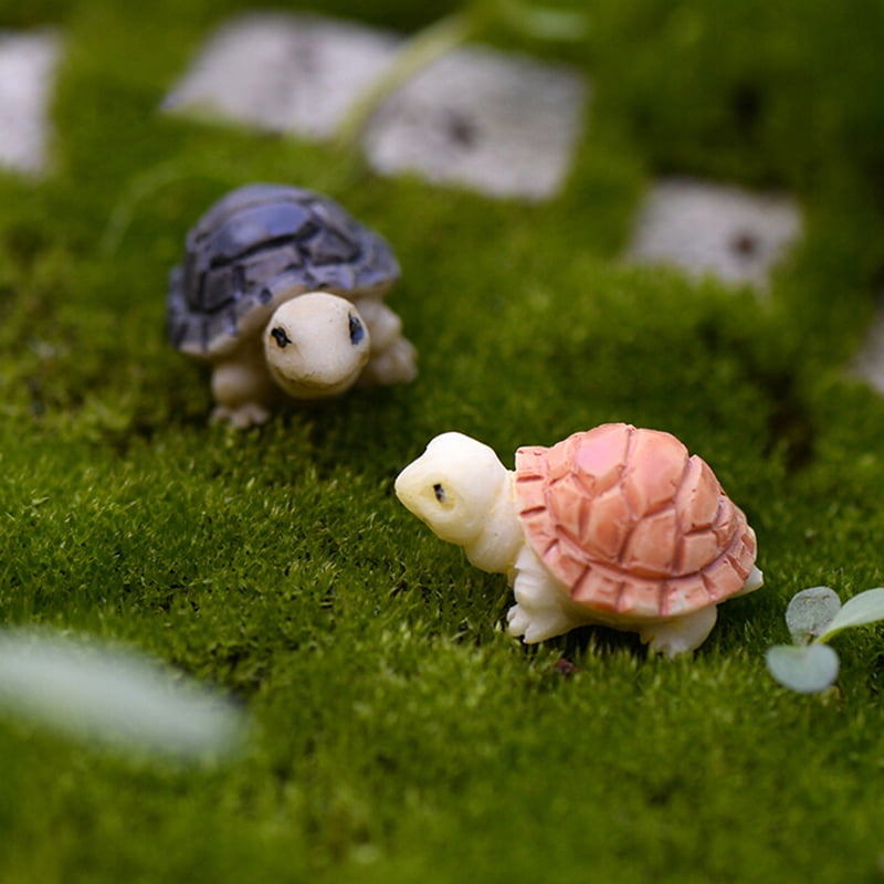 2pcs Miniature Dollhouse Bonsai Fairy Garden Landscape DIY Tortoise Decor$ECO*ca
