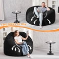 thumbnail image 6 of 4FT Bean Bag Chair, 4' Large Bean Bag Chairs for Adults with Removable Stripe Plush Cover, Memory Foam Beanbag Chair for Living Room Bedroom Dorm Black, 6 of 6