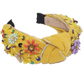thumbnail image 1 of Diademas con nudo turbante, diadema vintage con diamantes, diadema hecha a mano con flores y cuentas, diadema de moda con purpurina, 1 of 5