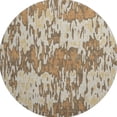 thumbnail image 4 of HomeRoots 677798 8 ft. Copper Ivory & Brown Striped Washable Round Area Rug with UV Protection, 4 of 9