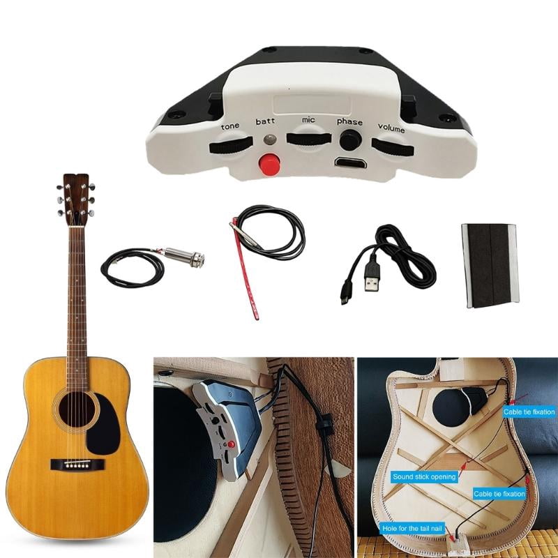 CEORPER Guitar Sound Hole Pickup Rechargeable Acoustic Guitar Pickup Enduring