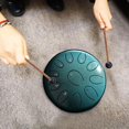 thumbnail image 4 of 11-Note 6-Inch Ethereal Tongue Drum, Malachite Handpan Percussion Instrument for Music Therapy, Meditation, Relaxation & Creative Play, 4 of 5