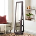 thumbnail image 2 of Costway 360° Rotatable Jewelry Cabinet Armoire 2-in-1 Lockable Mirrored Dark Brown, 2 of 9