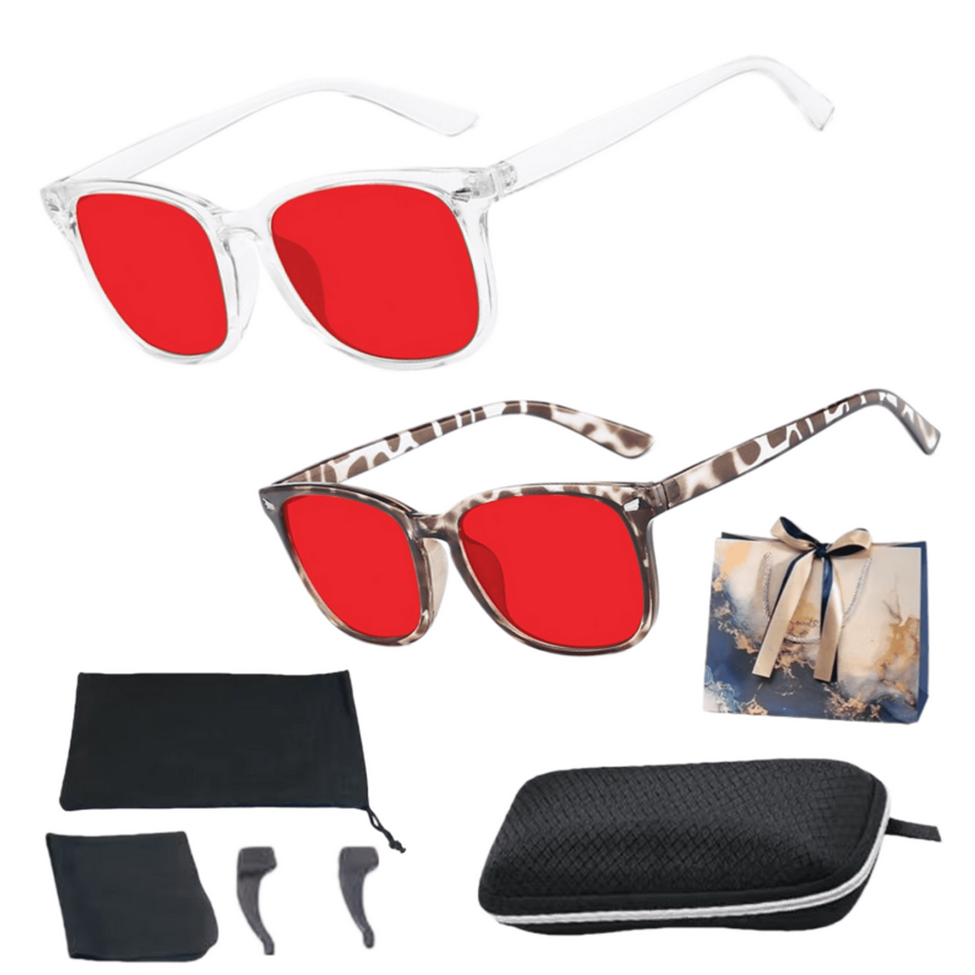 2026 New Professional Sleep Glasses with 99.9% Blue Light Blocking Dual AR Coatings Red Lens, Computer Gaming Glasses for Men Women, Anti Fatigue & Eye Strain