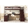 thumbnail image 4 of Harper & Bright Designs Twin Loft Bed with Stairs and Desk, Wooden Staircase Loft Bed with Drawer Steps and Shelves for Boys Girls, Espresso, 4 of 13