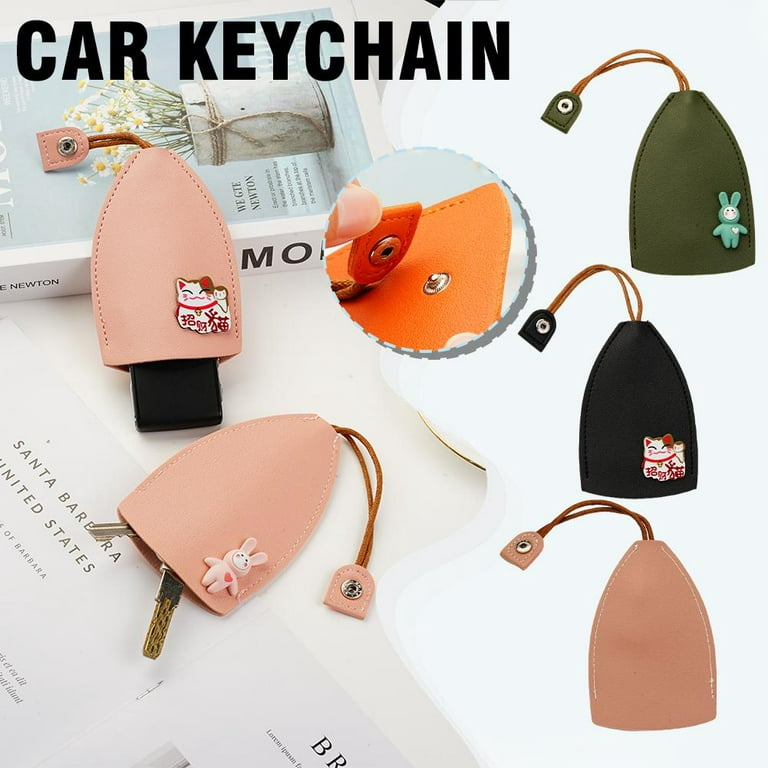 Pull Out Keychain Key Sleeve Cartoon Animal Pu Leather Protective Car Key  Case Cute Car Key Holder Case Large Capacity Car Key Pouch Keyring, Buy  More, Save More