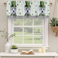 thumbnail image 2 of 2 Pack Valances for Window, St. Patrick's Day Short Curtains for Kitchen Bedroom Living Room, Cute Puppy Lucky Shamrock Black Plaid Rod Pocket Small Window Treatment Valance Drapes 54 x 18 Inch, 2 of 8