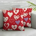 thumbnail image 3 of HENGT  Valentines Day Pillow Cover,White Hearts Decorations Holiday Farmhouse Decorative Pillow Case for Sofa Couch Decor, 3 of 5