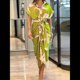 thumbnail image 2 of Vestido Camisero Fruncido con Botones para Mujer, Corta, Solapa, Cuello en V, Elegante Vestido Maxi Floral de Fiesta con Cinturón Amarillo S, 2 of 4