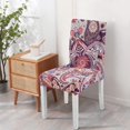thumbnail image 4 of Exotic and Artistic Paisley Bohemian Dining Chair Covers 4 Pack with Vintage Floral Ethnic Retro Colorful Pattern Washable Polyester Stretch Slipcovers Removable Protector for Classic Home, 4 of 7