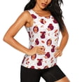 thumbnail image 2 of Fotbe Cartoon Hedgehogs Blusas Sin Mangas para Mujer – Estilo Casual, Corte Suelto, Slim-Fit, Cuello Redondo Deportivo, Tops de Verano para Gimnasio y Yoga-Small, 2 of 7