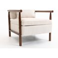 thumbnail image 4 of Leumius Storage Chair, Mid Century Modern Accent Chair with Solid Wood Frame, Upholstered Living Room Chairs with Waist Cushion, Reading Armchair for Bedroom Sunroom White, 4 of 9