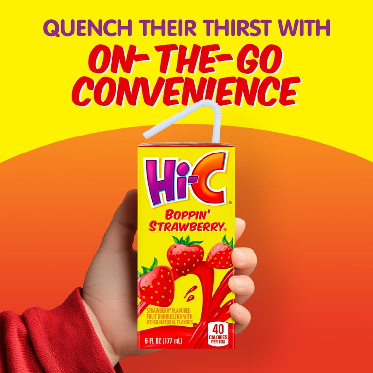 Hi-C, Juice Drink, 6 fl oz, Boppin' Strawberry 8pk - Walmart.com