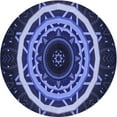 thumbnail image 1 of Ahgly Company Indoor Round Patterned Medium Slate Blue Area Rugs, 4' Round, 1 of 6