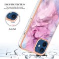 thumbnail image 5 of ELEHOLD for iPhone 12/iPhone 12 6.1 inch Marble Case, Clear Electroplated Frame Soft TPU Anti-Scratch Wear-Resistant Wireless Charging Slim Fit Transparent Case for iPhone 12/iPhone 12 Pro, Pink, 5 of 5
