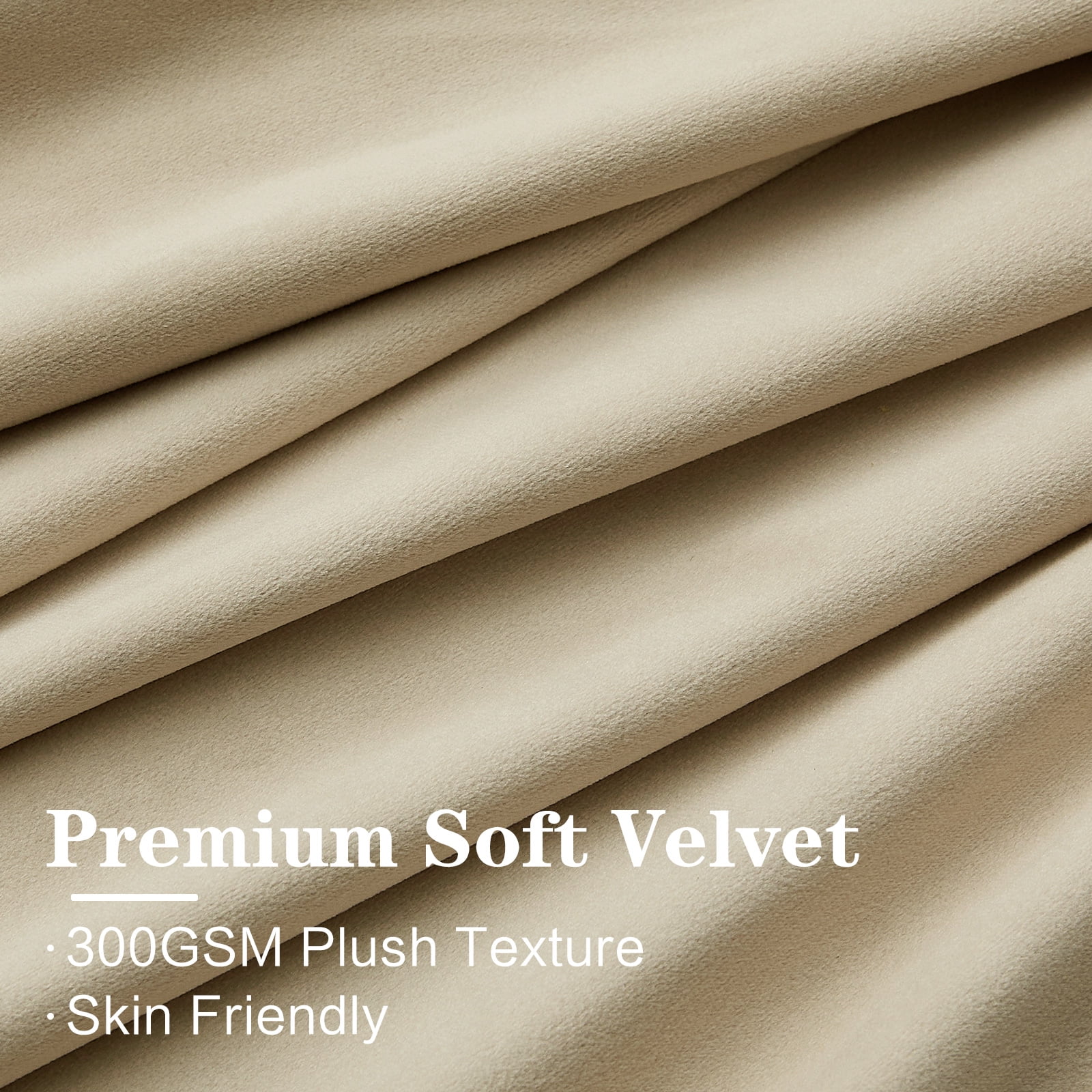 Galenzoov 40*84 inch 2 Panels Pinch Pleated Velvet Curtains for Home, Blackout Heat Blocking Window Curtains with Hooks for Bedroom,Living room,Office,Ivory
