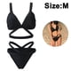 thumbnail image 2 of Conjunto de bikini de dos piezas con cuello alto para mujer, traje de baño con recortes y vendaje cruzado, traje de baño con parte inferior, 2 of 5
