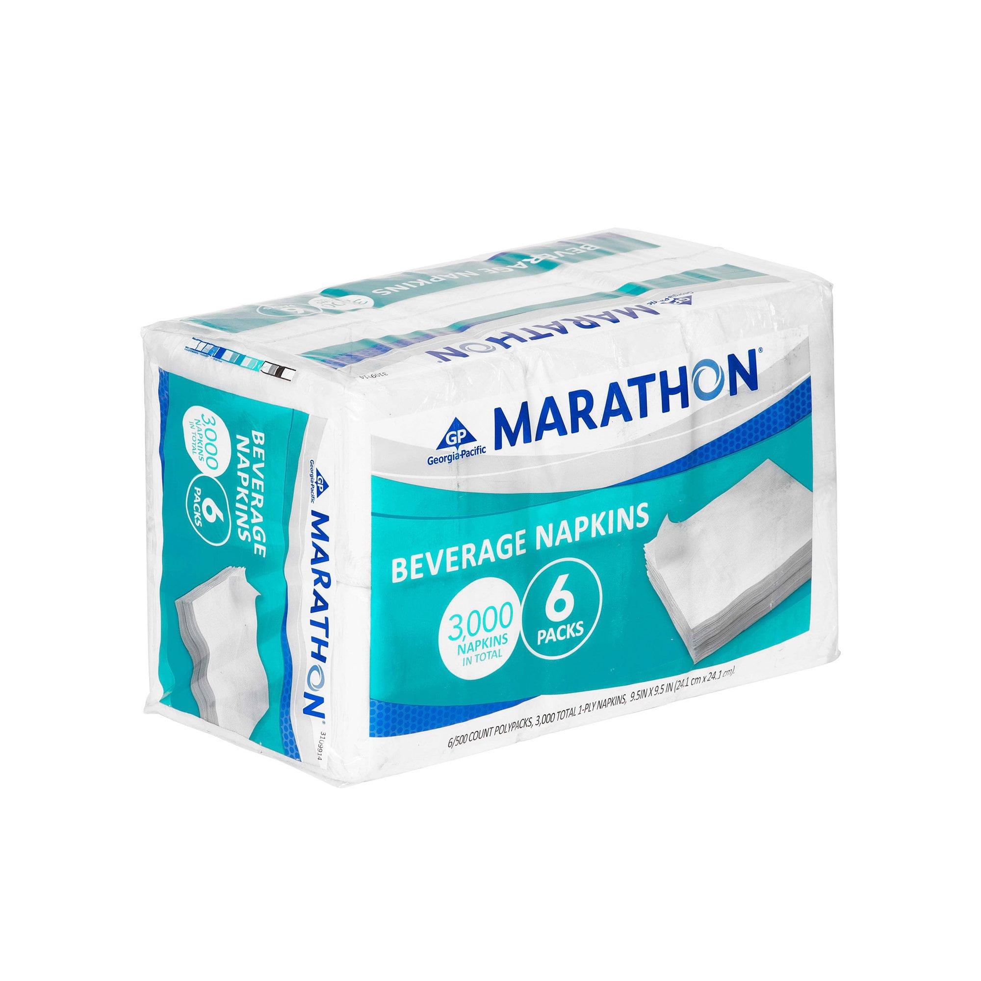 Branded Marathon Beverage Napkin, 1/4 Fold (3,000 Napkins) Pack of 1