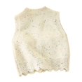 thumbnail image 4 of AUDeals Girls Ruffle Trim Knit Sweater Vest - Round Neck Sleeveless Button Front Cardigan for Kids Casual Layering Wear, 4 of 6