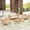 Light Teak+Beige Cushion, variant on Christopher Knight Home 4-Piece Outdoor Chat Set with Slatted Loveseat, Chairs & Coffee Table, Beige Cushions
