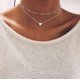 thumbnail image 5 of Joyas amor collar simple de dos capas cobre melocotón corazón clavícula multicapa collar en forma de corazón cadena de cuentas femenina, 5 of 5