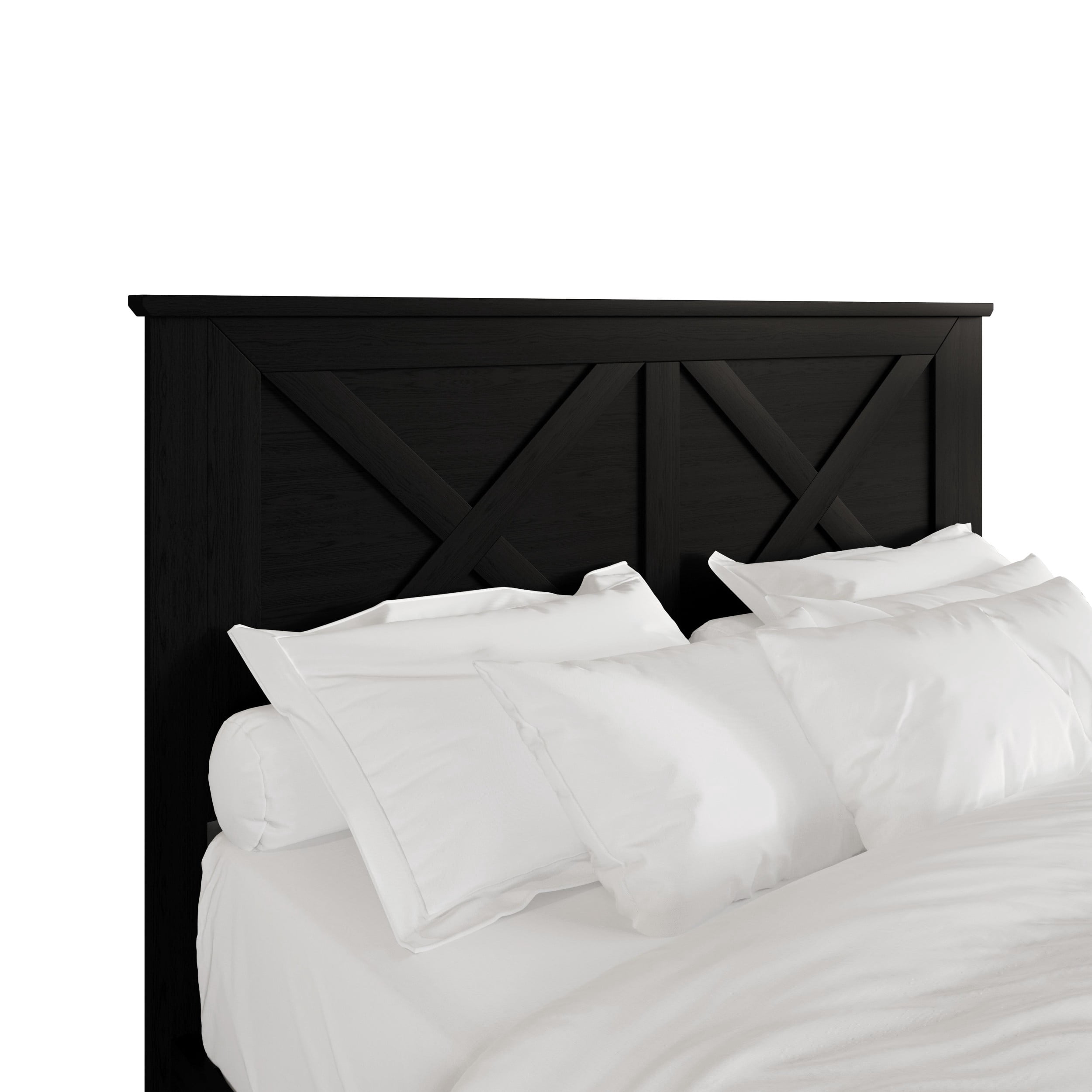 Home Design Raleigh Full/Queen Wood Headboard, Black