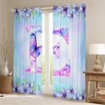 thumbnail image 2 of Homewish Initial E Letter Black Out Curtains for Teens, Magic Butterfly Animal Curtains Pack of 2 (42x63 Each), Cartoon Dreamy Floral Bedroom Curtains, Living Room Curtains Decor, 2 of 6