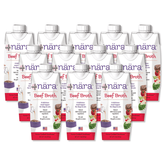 Café Nara Beef Broth Meal Topper for Dogs and Cats - 1.1 lbs. (Pack of 12)