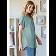 thumbnail image 4 of Blusa Informal de Verano para Mujer, de Corta, con Cuello en V, de Punto, Holgada, , Elegante. Verde S, 4 of 8