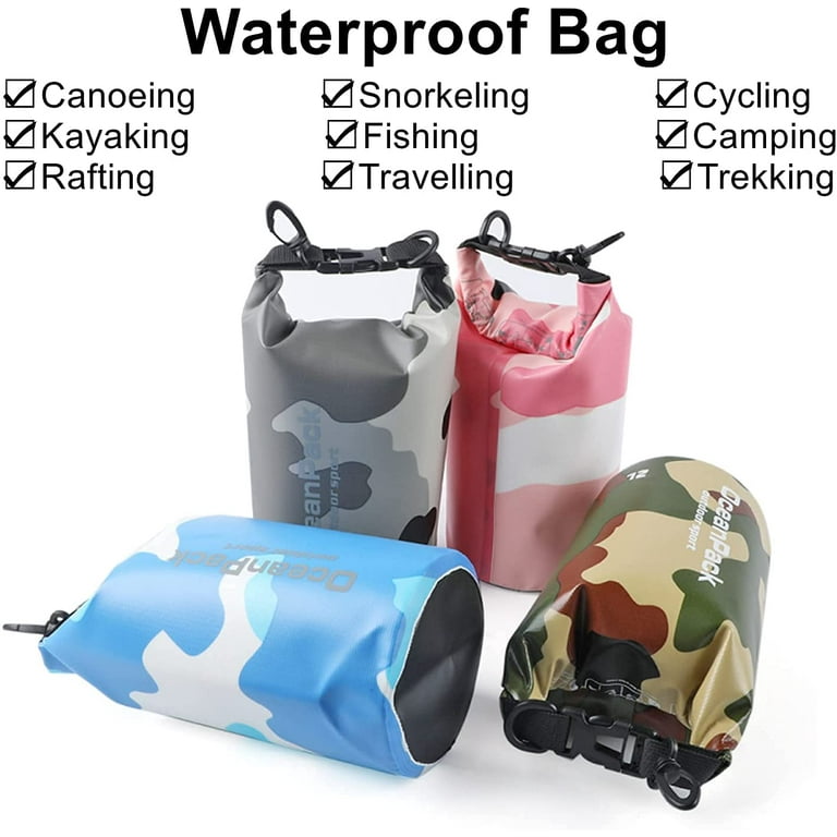 Waterproof Dry Bag Backpack, Waterproof Bags for Boating Camping Travel Hiking Surfing Rafting Beach Fishing Water Sports with Long Adjustable