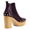 thumbnail image 3 of XYD Women Block High Heels Ankle Boots with Gold Studs Platform Round Toe Booties Side Elasticized Fashion Party Shoes Size 7 Purple, 3 of 4