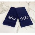 thumbnail image 4 of Liberty21 Monogrammed Personalized Name Hand Towels. Custom Embroidered Towels. Set of Two. (Blue), 4 of 4